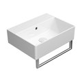 Раковина GSI Kube X 450, подвесная/накладная, перелив, отверстие под смеситель, белый глянцевый 9485111
