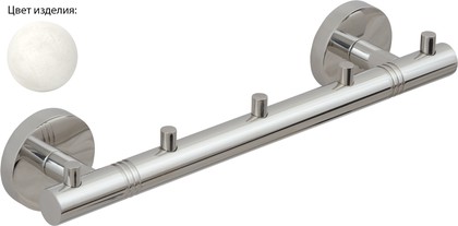 Вешалка для полотенец Сунержа Каньон, 5 крючков, флок белый 53-3000-1005