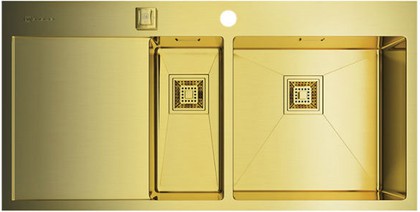 Кухонная мойка Omoikiri Akisame 100-2-LG-R, чаша справа, золото 4993090