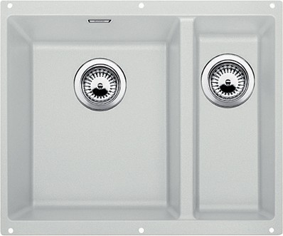 Кухонная мойка основная чаша слева без крыла, с клапаном-автоматом, гранит, серый шёлк Blanco Subline 340/160-U 515237