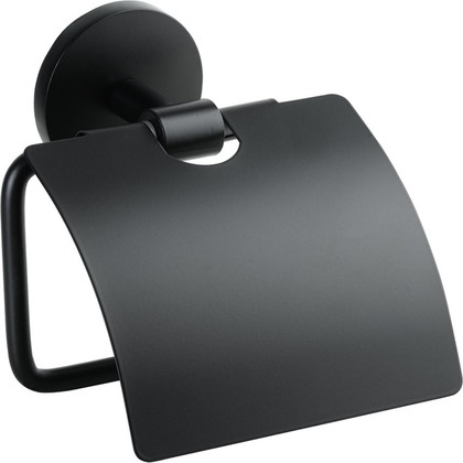 Держатель туалетной бумаги Bemeta Nox, с крышкой, матовый чёрный 102512010