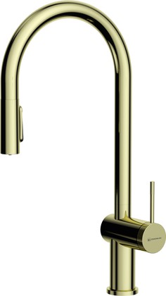 Смеситель для кухни Omoikiri Tahara-SB LG, подключение фильтра питьевой воды, вытяжной излив 2jet, светлое золото 4994528