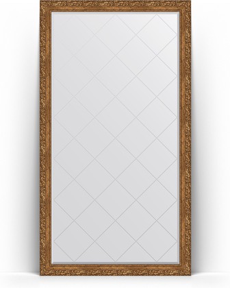 Зеркало Evoform Exclusive-G Floor 1100x2000 пристенное напольное, с гравировкой, в багетной раме 85мм, виньетка бронзовая BY 6352