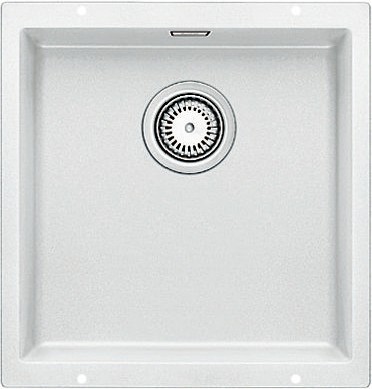 Кухонная мойка без крыла, с клапаном-автоматом, гранит, белый Blanco Subline 400-U 515754