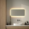Зеркало с матированием и LED-подсветкой Defesto, 28W, 100x50см, ИК-выключатель, тёплый белый свет DF 3815RH