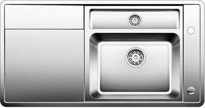 Кухонная мойка чаши справа, крыло слева, с клапаном-автоматом, нержавеющая сталь зеркальной полировки Blanco Statura 6-S-IF 515869