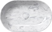 Раковина GSI AltaCeramica 600x370, накладная, овальная, без перелива, без отверстия под смеситель, под мрамор Marbled white AC30535