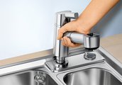 Смеситель кухонный для установки перед окном с выдвижным изливом, хром Blanco Elipso-S-F II 514911