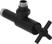 Вентиль Сунержа угловой Крест G1/2"НРxG1/2"НР, матовый чёрный 31-1408-1212