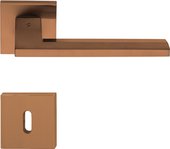 Ручка дверная Colombo Electra, с квадратной розеткой 50x50, с накладкой классик, медь винтажная матовая MS11R vintage mat