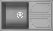 Кухонная мойка Granula 8601, 860x500, накладная, с крылом, кварц, Алюминиум 8601, АЛЮМИНИУМ