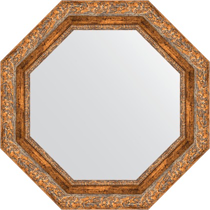 Зеркало Evoform Octagon 600x600 в багетной раме 85мм, виньетка античная бронза BY 7336