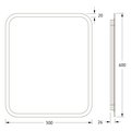 Зеркало с матированием и LED-подсветкой Defesto, 19W, 50x60см, без выключателя, нейтральный белый свет DF 3803