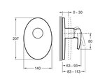 Смеситель для душа Jacob Delafon Panache, внешняя часть, 1 потребитель, хром E98704-CP