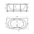 Ванна акриловая Aquatek Мелисса 180x95, фронтальный экран, вклеенный каркас MEL180-0000031
