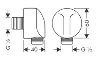 Шланговое подсоединение Hansgrohe Fixfit E без клапана обратного тока, шлифованная бронза 27454140