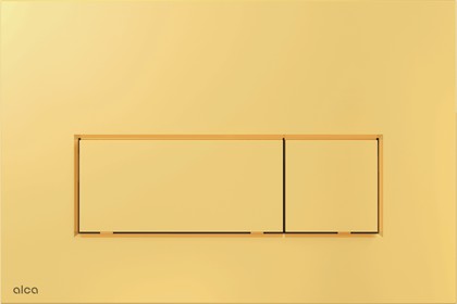 Кнопка управления Alcaplast Thin M575, для унитаза, панель и кнопки: золотой глянец