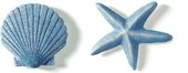 Декор для ванной "Раковина и морская звезда" голубой, 2шт Spirella MARITIM 1042999