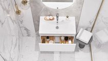 Тумба с раковиной Velvex Compo 700-0-1 (9696) навесная, белый глянец tp.COM.9696.70.1Y белый глянец + 9696-70