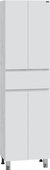 Шкаф-пенал Санта Марс 500x1800x300, напольный, 4 двери, один ящик, светло-серый, белый 700428