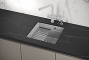 Кухонная мойка Granula Kitchen Space KS-4501U, 450x450, подстольный монтаж, кварц, Арктик 4501U, АРКТИК