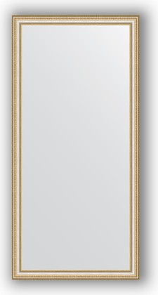 Зеркало Evoform Definite 750x1550 в багетной раме 60мм, золотые бусы на серебре BY 1117