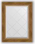 Зеркало Evoform Exclusive-G 530x710 с фацетом и гравировкой, в багетной раме 70мм, состаренная бронза с плетением BY 4004
