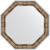 Зеркало Evoform Octagon 740x740 в багетной раме 73мм, серебряный бамбук BY 3669