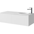 Тумба с умывальником Aqwella Боско Casso 1200 R/L, с двумя ящиками, фасад волна, белый BOS0112WM+BOS07VOL67WM+BOS07VOL52WM+CAS.12.04.R/L