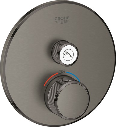 Термостат для душа Grohe Grohtherm SmartControl круглый, 1 потребитель, тёмный графит матовый 29118AL0