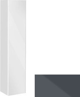 Высокий шкаф-пенал с корзиной для белья Keuco Royal Reflex, 1670x350, петли справа, стекло антрацит 34031 110002