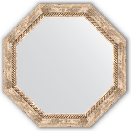 Зеркало Evoform Octagon 632x632 в багетной раме 70мм, прованс с плетением BY 3758