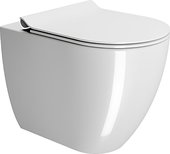 Унитаз приставной GSI Pura 550, Swirlflush безободковый, с креплением, белый глянцевый 8890FT11