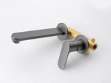Смеситель для раковины настенный Aquatek Альфа внешняя и скрытая часть, оружейная сталь AQ1913BGM