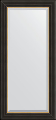 Зеркало Evoform Definite 540x1140 в багетной раме 71мм, чёрное дерево с золотом BY 3927