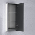 Зеркальный шкаф Jorno Incline 45, с подсветкой, антрацит Inc.03.45/P/А/JR