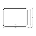 Зеркало с окантовкой Defesto Aura 80x60, LED подсветка, ИК-выключатель, тёплый белый свет DF 2977RH