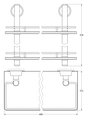 Полка для ванной FBS Vizovice двойная с ограничителем, 40см, хром, стекло VIZ 063