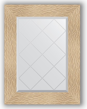 Зеркало Evoform Exclusive-G 560x740 с гравировкой, в багетной раме 90мм, золотые дюны BY 4021