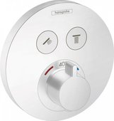 Термостат для душа Hansgrohe ShowerSelect S, 2 потребителя, СМ, матовый белый 15743700