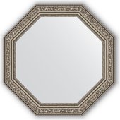 Зеркало Evoform Octagon 504x504 в багетной раме 57мм, виньетка состаренное серебро BY 3691
