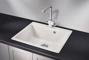 Кухонная мойка Granula 6001, 600x520, накладная, кварц, Арктик 6001, АРКТИК