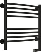 Полотенцесушитель электрический Сунержа Богема 2.0, выгнутая 500x500, МЭМ справа, чёрный матовый 31-5203-5050