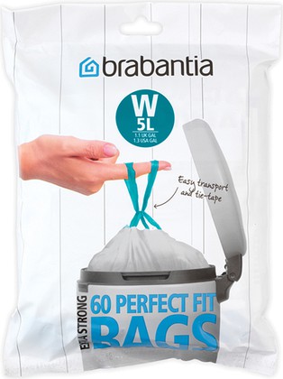 Мешки для мусора Brabantia PerfectFit 5л, размер W, 60шт 116827