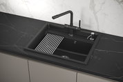 Кухонная мойка Granula Kitchen Space KS-6003, 600x510, накладная, кварц, Чёрный 6003, ЧЁРНЫЙ