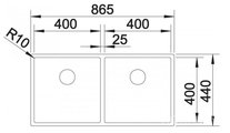 BLANCO CLARON 400/400-IF Схема с размерами вид сверху