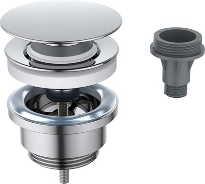 Сливной набор для раковины Aquatek, двухфункциональный (клик-клак/незапираемый), хром AQ6007CR