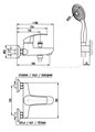 Смеситель для ванны RAV Slezak Mississippi с лейкой, фиксированный держатель, хром MS054.5/1