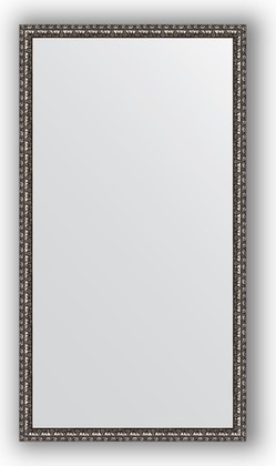 Зеркало Evoform Definite 600x1100 в багетной раме 38мм, чёрненое серебро BY 1078