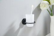 Стакан с держателем Aquatek Оберон настенный, чёрный матовый AQ4204MB